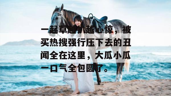 一起草越扒越心惊，被买热搜强行压下去的丑闻全在这里，大瓜小瓜一口气全包圆了。
